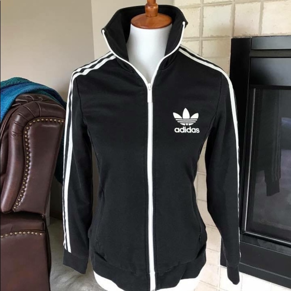 adidas Black and White Track Jacket